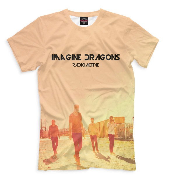 Мужская футболка с изображением Imagine Dragons цвета Бежевый