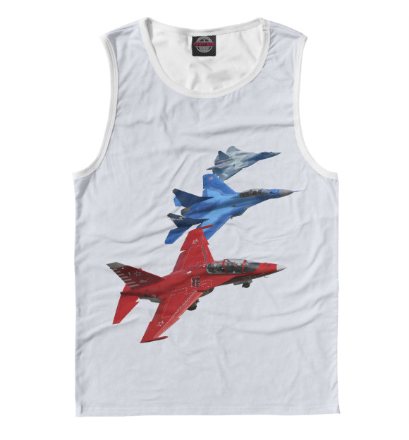 Мужская майка с изображением Авиатриколор цвета Белый