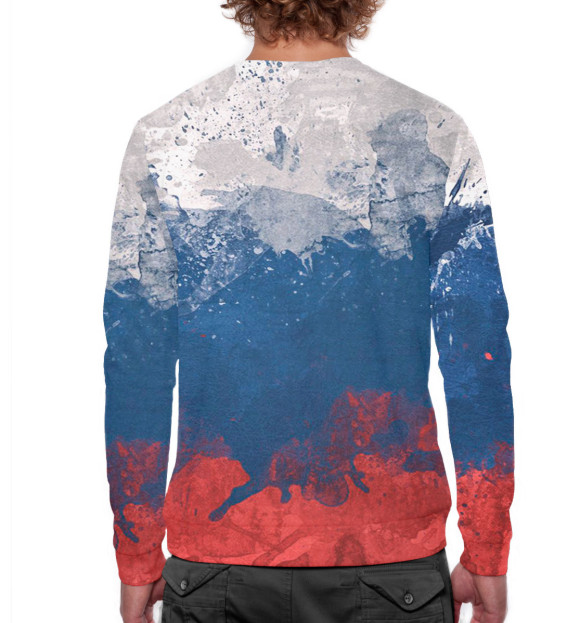 Мужской свитшот с изображением Триколор цвета Белый