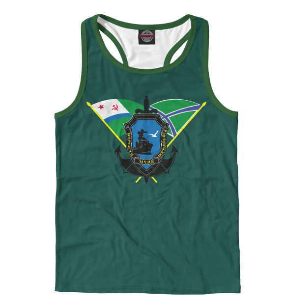 Мужская майка-борцовка с изображением Морчасти Погранвойск цвета Белый