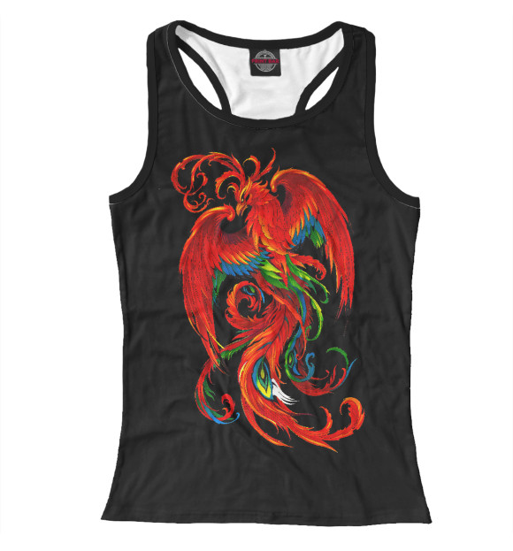 Женская майка-борцовка с изображением Феникс цвета Белый