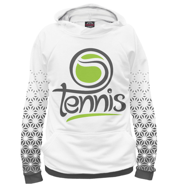 Мужское худи с изображением Теннис цвета Белый
