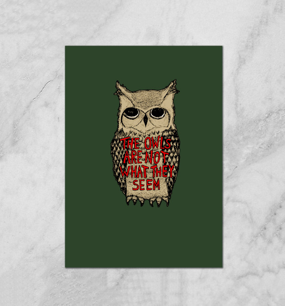 Плакат с изображением The Owls Are Not What They Seem цвета Белый