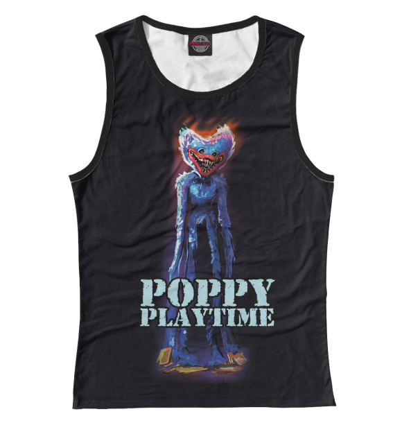 Майка для девочки с изображением Poppy Playtime Хагги Вагги цвета Белый