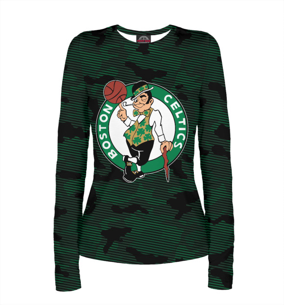 Женский лонгслив с изображением Boston Celtics цвета Белый