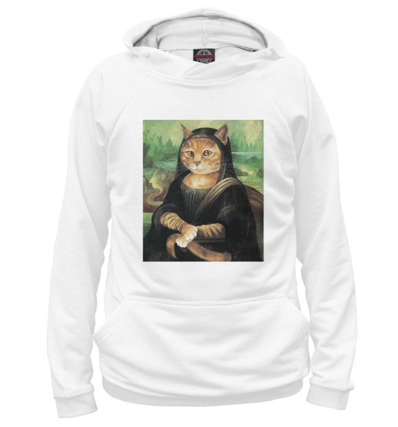 Женское худи с изображением Classic Cat Art цвета Белый