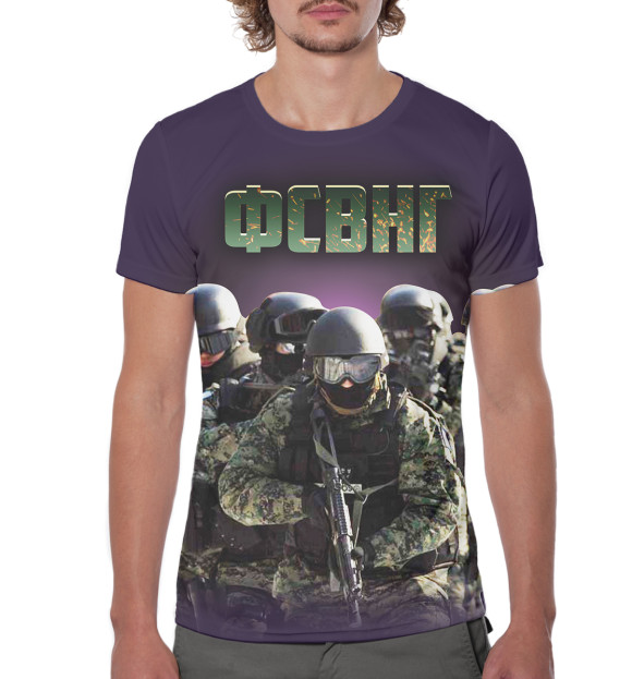 Мужская футболка с изображением ФСВНГ цвета Белый