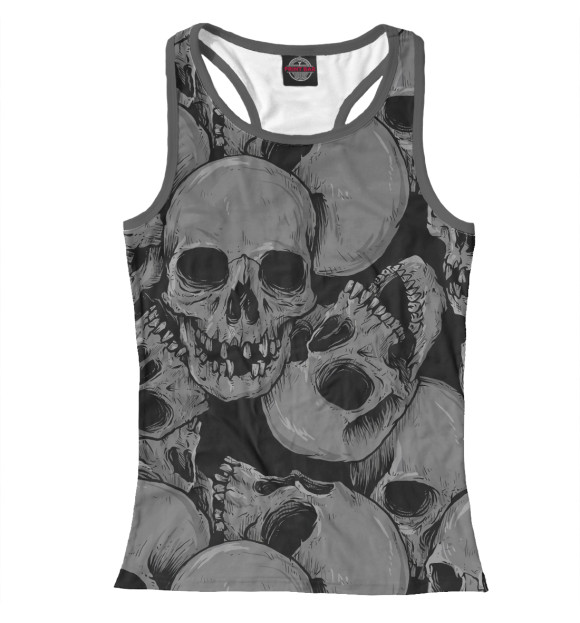 Женская майка-борцовка с изображением Черепа цвета Белый