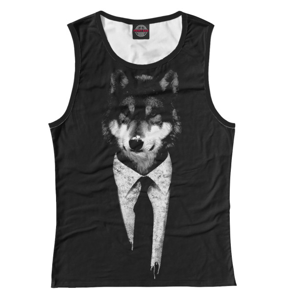 Майка для девочки с изображением Мистер Волк цвета Белый