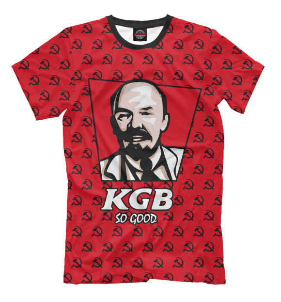 Мужская футболка с изображением KGB So Good цвета Темно-розовый