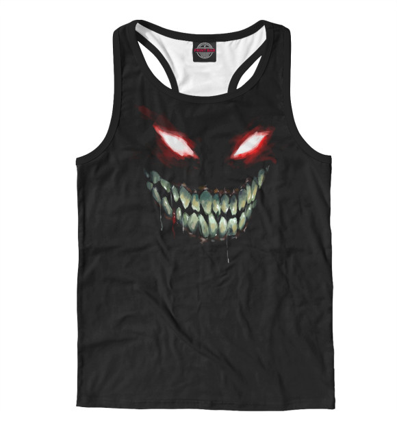 Мужская майка-борцовка с изображением Horror Smile цвета Белый