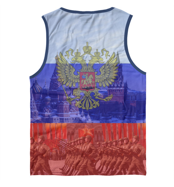 Майка для мальчика с изображением Русский медведь цвета Белый