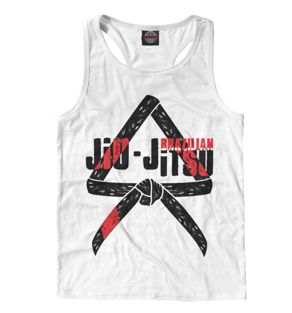 Мужская майка-борцовка с изображением Jiu-Jitsu цвета Белый