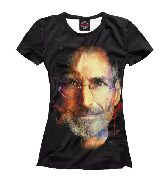 Футболка для девочек с изображением Стив Джобс цвета Белый