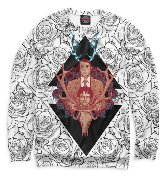 Женский свитшот с изображением Ганнибал цвета Белый