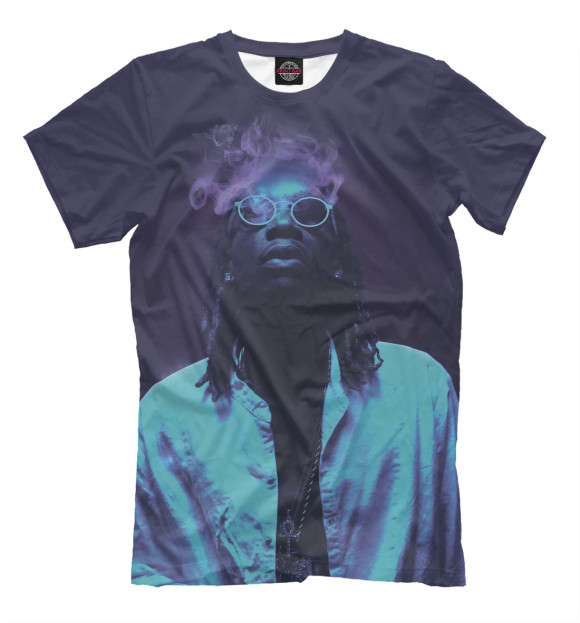 Мужская футболка с изображением Wiz Khalifa цвета Молочно-белый