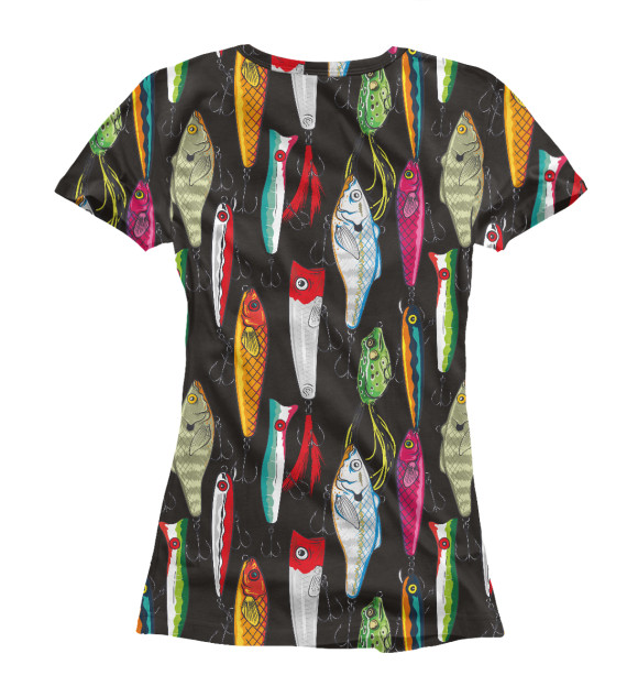 Футболка для девочек с изображением Рыболовные приманки цвета Белый