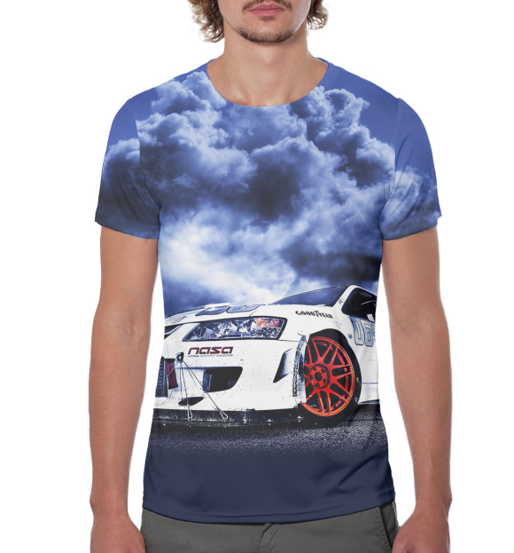 Мужская футболка с изображением Mitsubishi цвета Белый