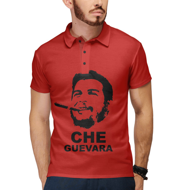 Мужское поло с изображением Che Guevara цвета Белый