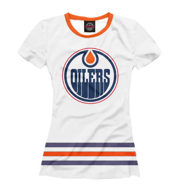 Футболка для девочек с изображением Эдмонтон Ойлерз цвета Белый
