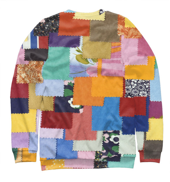 Свитшот для девочек с изображением Лоскутное шитье цвета Белый