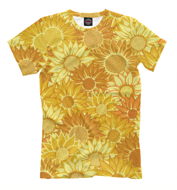 Мужская футболка с изображением Жёлтые цветы цвета Молочно-белый