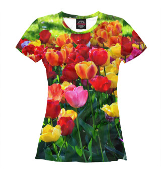 Женская футболка Тюльпаны