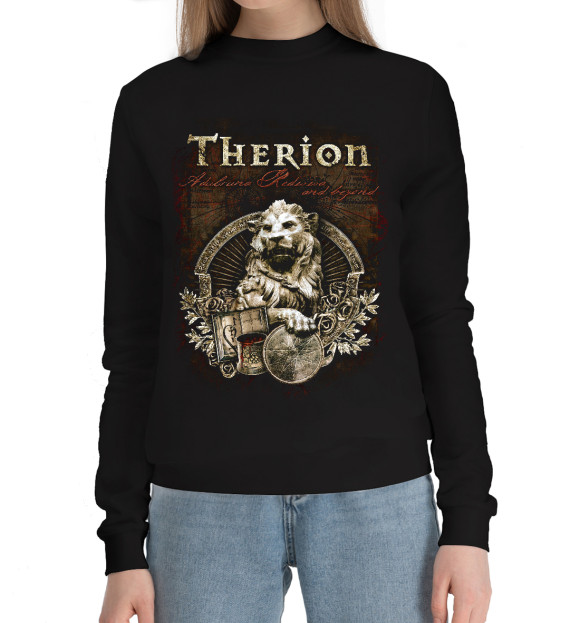 Женский хлопковый свитшот с изображением Therion цвета Черный
