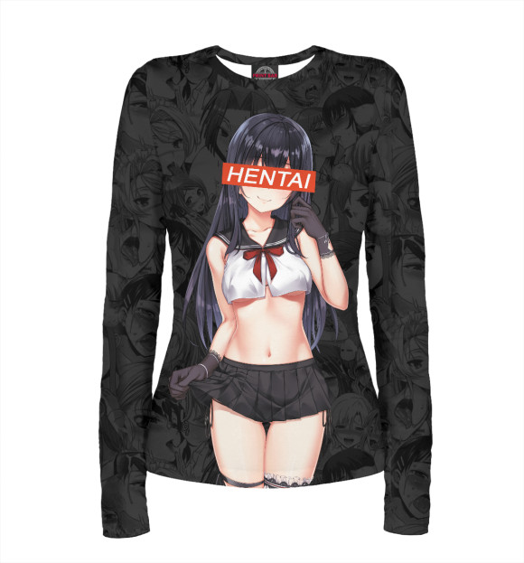 Женский лонгслив с изображением Hentai цвета Белый