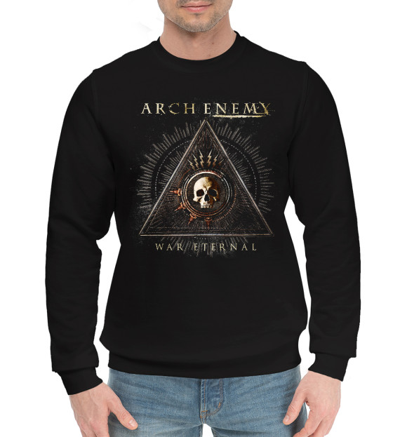 Мужской хлопковый свитшот с изображением Arch Enemy цвета Черный