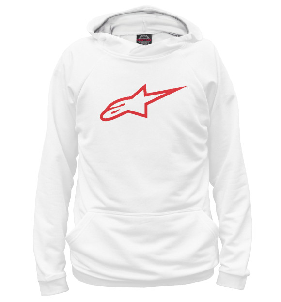 Мужское худи с изображением Alpinestars цвета Белый