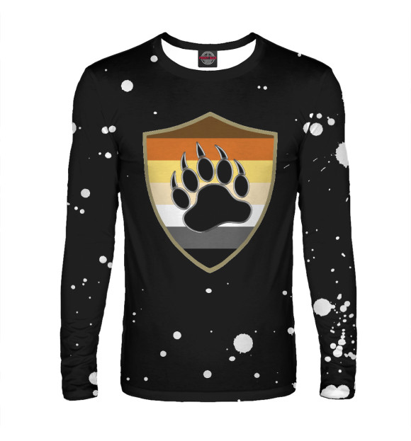 Мужской лонгслив с изображением Bear Pride Shield Bear цвета Белый