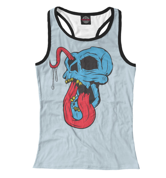 Женская майка-борцовка с изображением Язык - враг мой цвета Белый