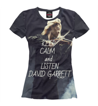 Футболка для девочек Keep calm and listen David Garrett
