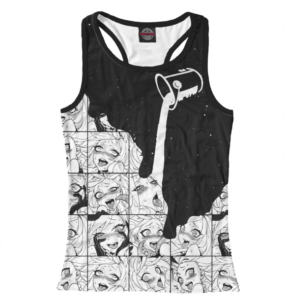 Женская майка-борцовка с изображением Ahegao цвета Белый