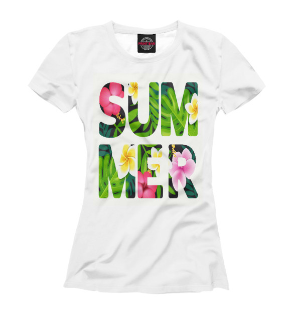 Женская футболка с изображением Summer цвета Белый