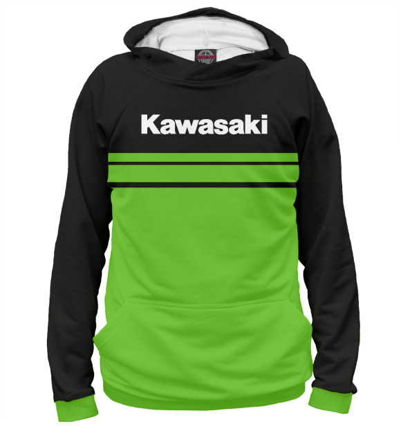 Худи для мальчика с изображением kawasaki цвета Белый