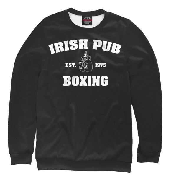 Мужской свитшот с изображением Irish Pub Boxing цвета Белый