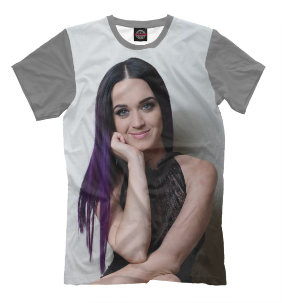 Мужская футболка с изображением Katy Perry цвета Молочно-белый