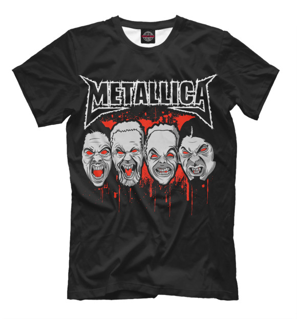 Мужская футболка с изображением Metallica Zombies цвета Черный