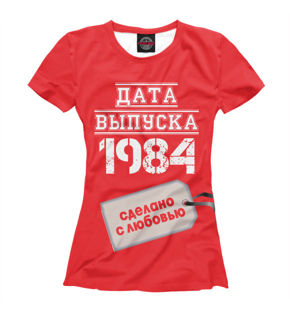 Футболка для девочек с изображением Дата выпуска 1984 цвета Белый
