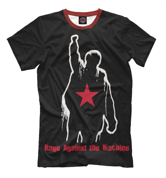 Мужская футболка с изображением Rage Against цвета Черный