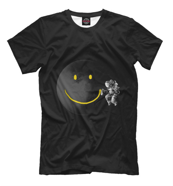 Мужская футболка с изображением Космическое граффити цвета Черный