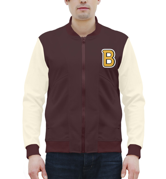 Мужской бомбер с изображением Hotline Miami цвета Белый