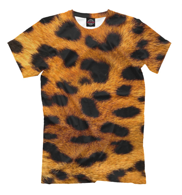Мужская футболка с изображением Пятно леопарда цвета Молочно-белый
