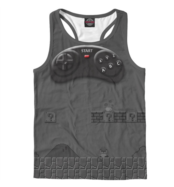 Мужская майка-борцовка с изображением Old Gamer цвета Белый