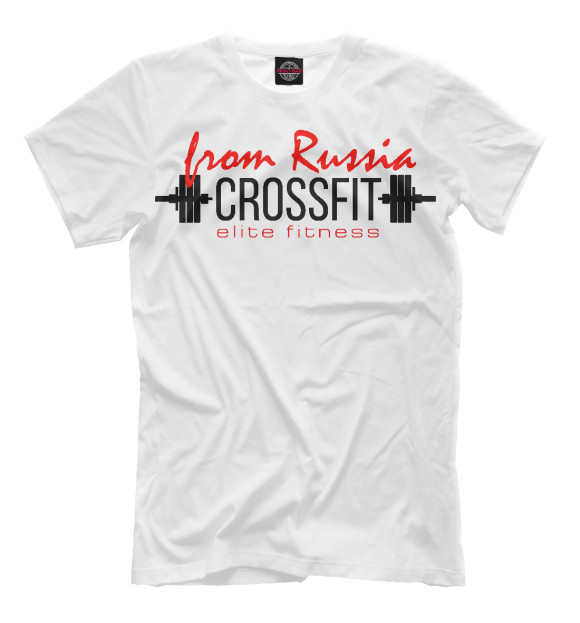 Мужская футболка с изображением Crossfit tlite fitness цвета Молочно-белый