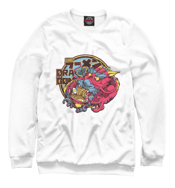Женский свитшот с изображением Dragon ramen цвета Белый