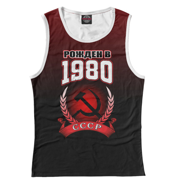 Женская майка с изображением 1980 цвета Белый