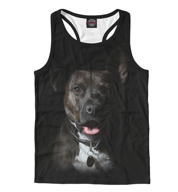 Мужская майка-борцовка с изображением Амстафф цвета Белый